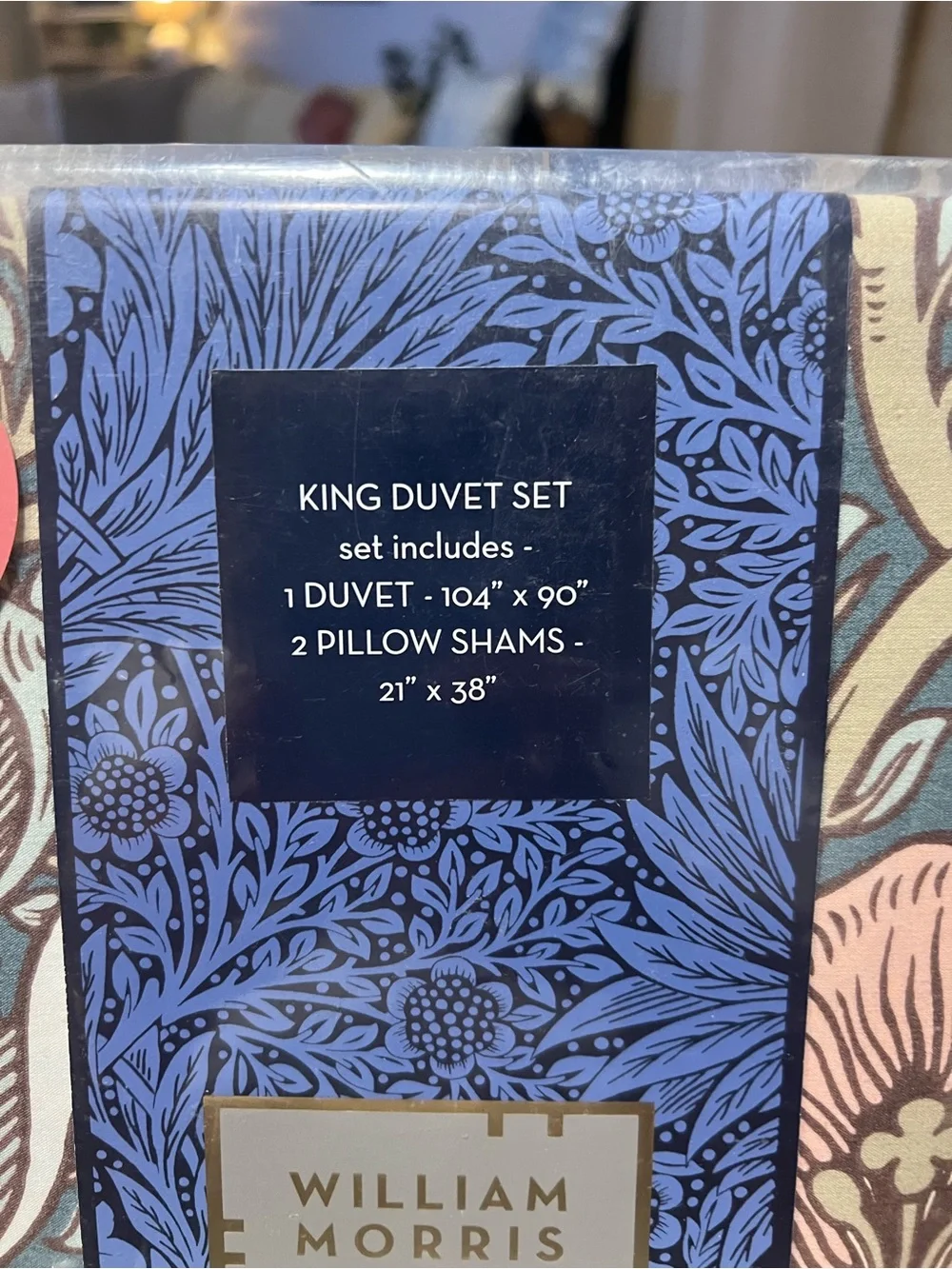 WILLIAM MORRIS King Duvet Cover Set NWT Spring Thicket - Mineral